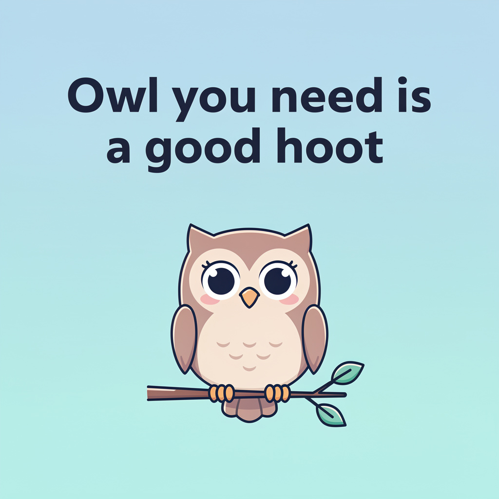 Romantic Owl Puns for Your Loved One: owl pun illustration