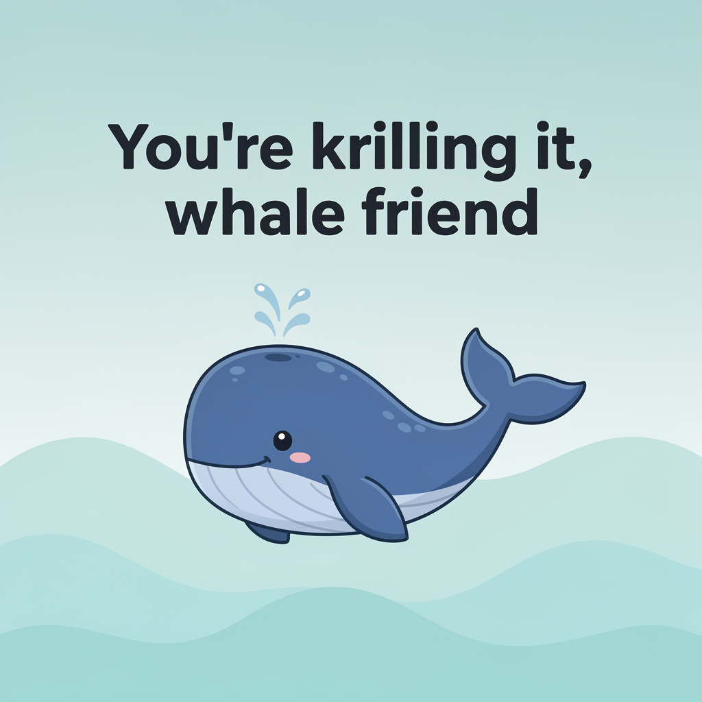 Whale Pick-Up Lines 💙: whale pun illustration