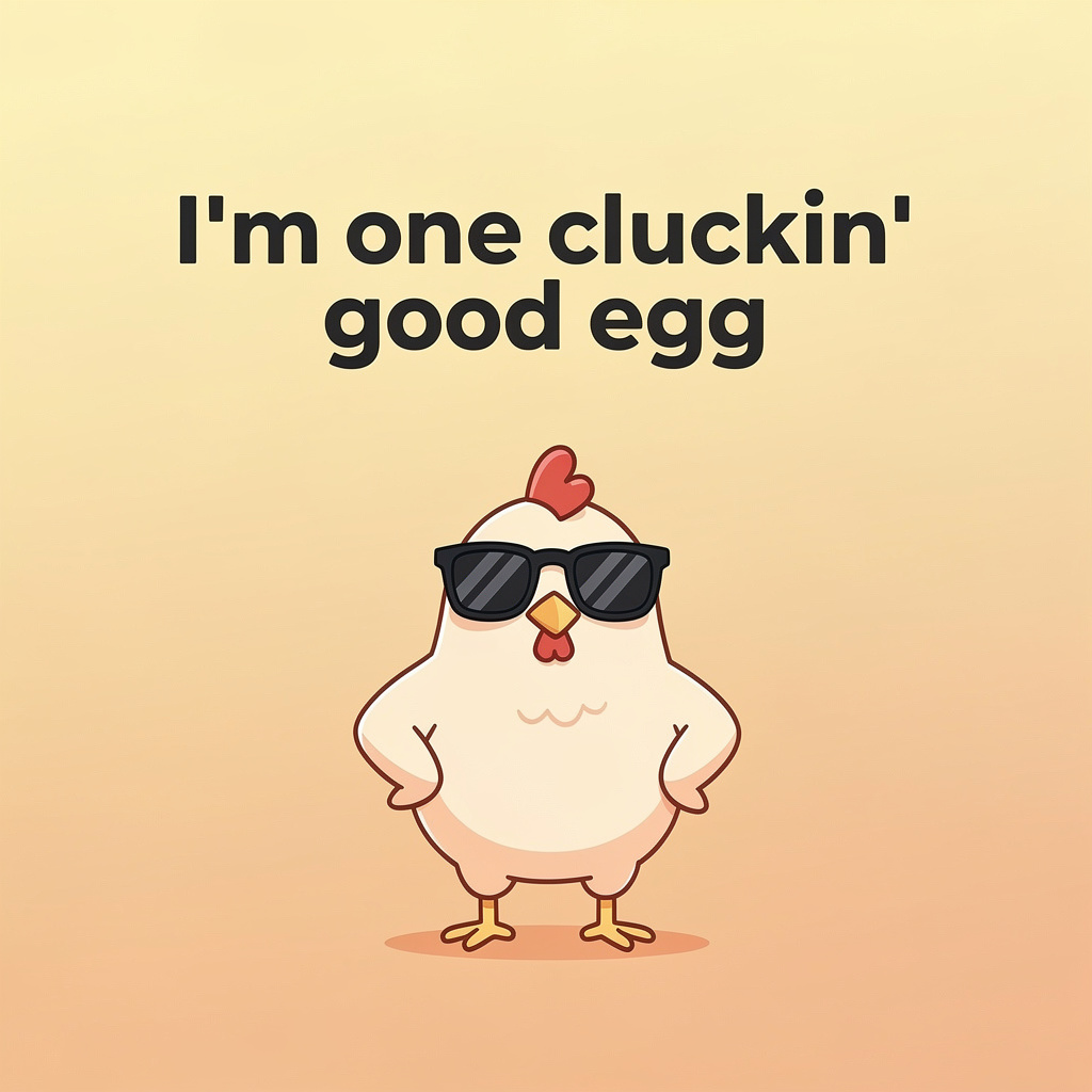 Chicken Puns for Instagram Captions: chicken pun illustration