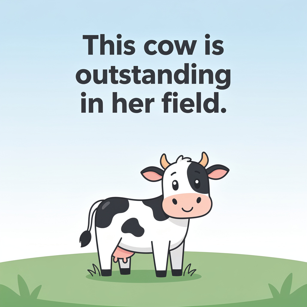 Romantic Cow Puns for Your Special Someone: cow pun illustration