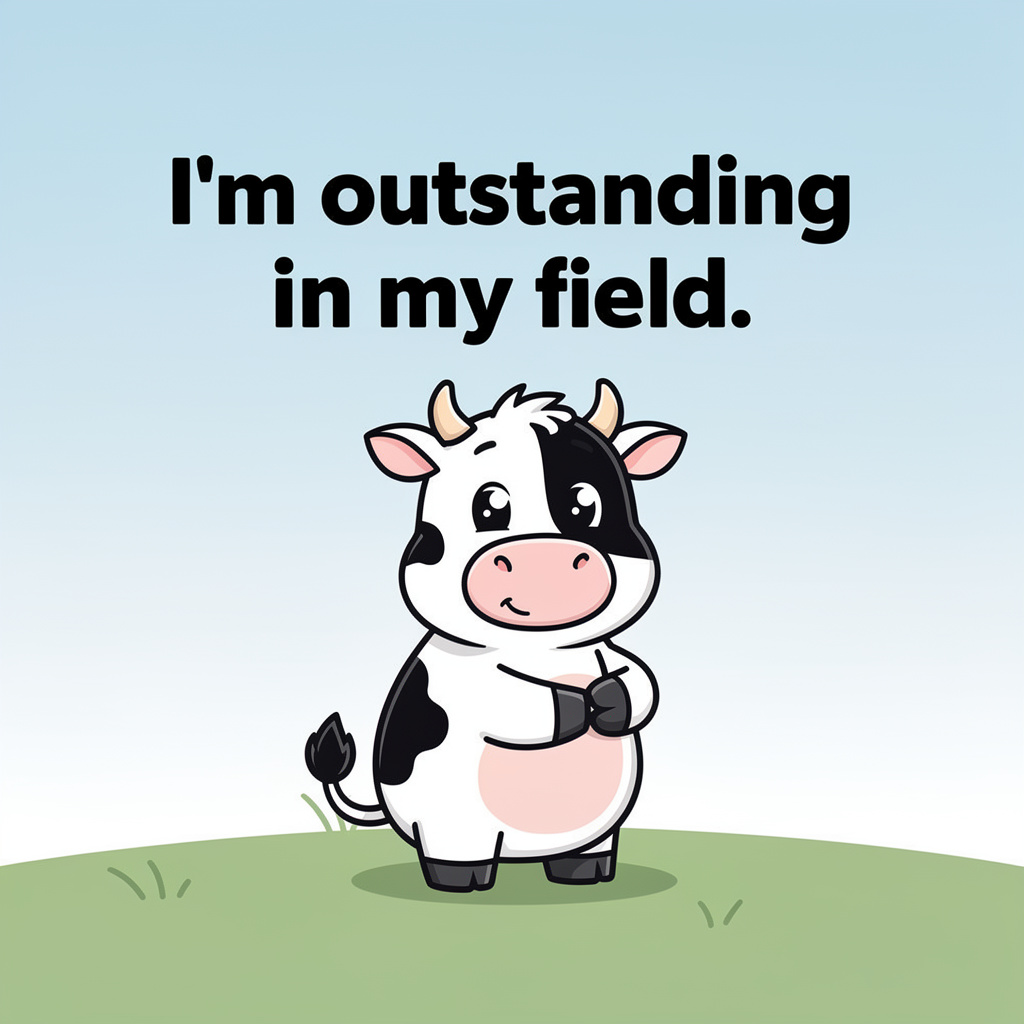 Cheesy Cow Puns About Milk: cow pun illustration