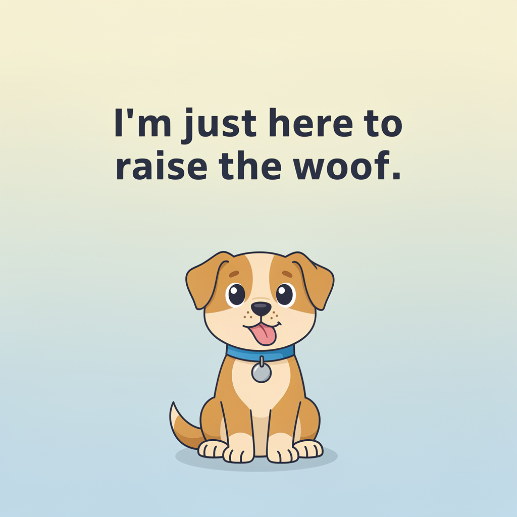 Romantic Puns for Dog Lovers: dog pun illustration
