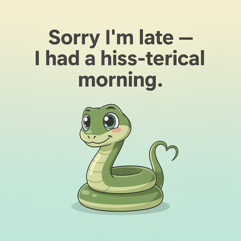 Funny Snake Puns for Kids: snake pun illustration