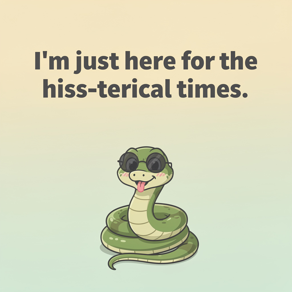 Snake Puns for Instagram Captions: snake pun illustration