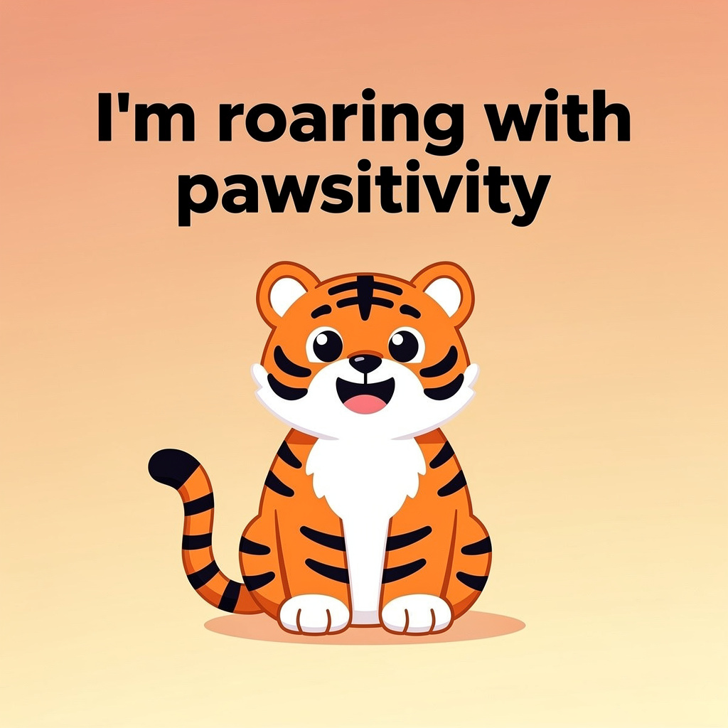 Tiger Puns for Instagram Captions: tiger pun illustration