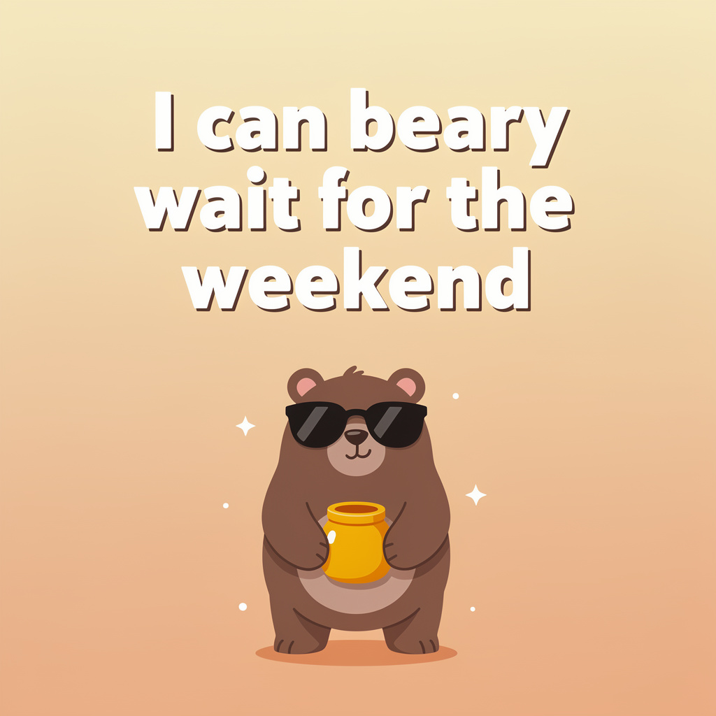 Bear Puns for Birthday Wishes: bear pun illustration