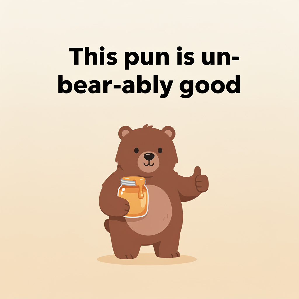 Romantic Bear Puns for Love: bear pun illustration
