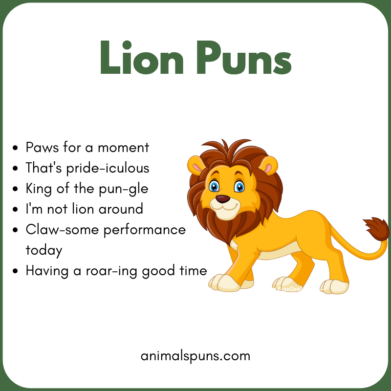 Lion Puns for Kids 🧒: lion pun illustration