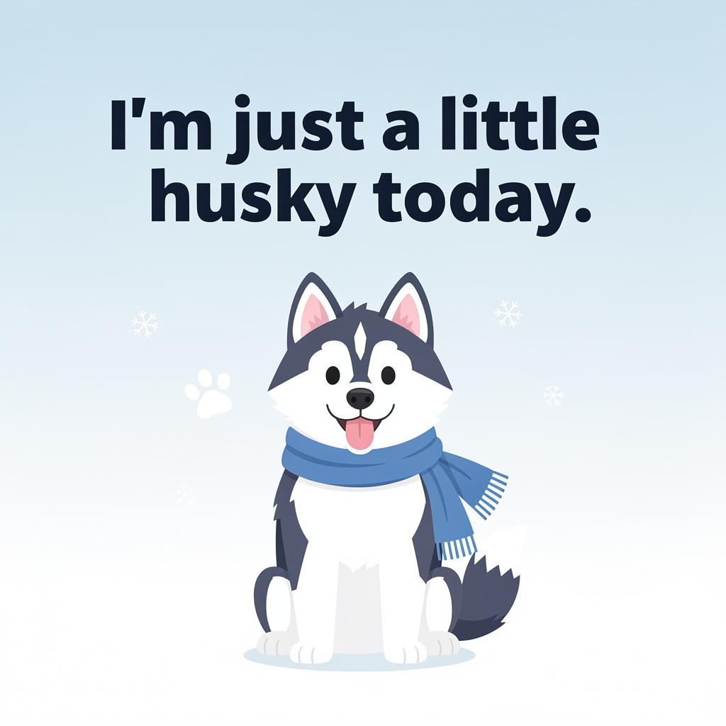 Husky Puns for Work and Productivity: husky pun illustration