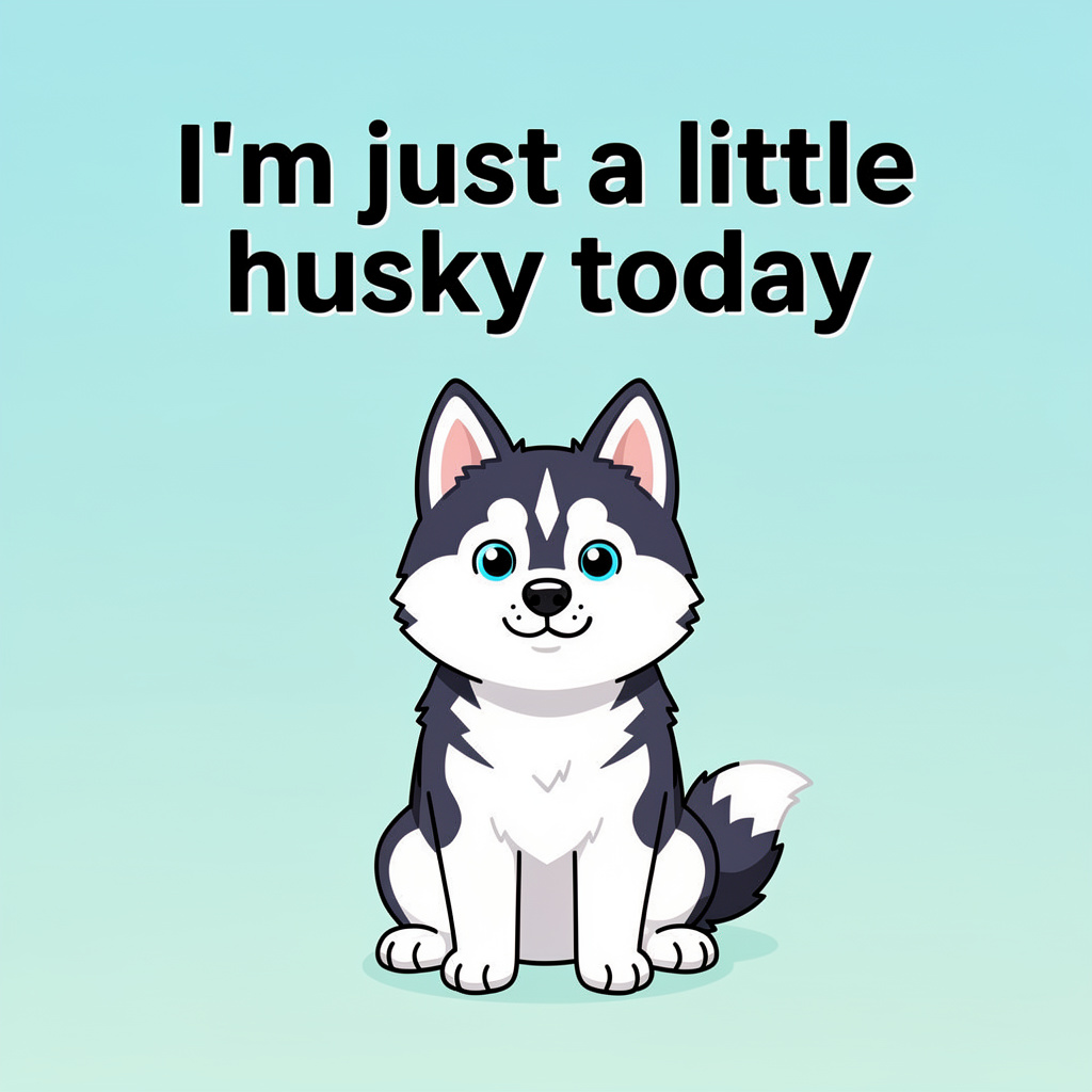 Sweet Husky Love and Valentine Puns: husky pun illustration