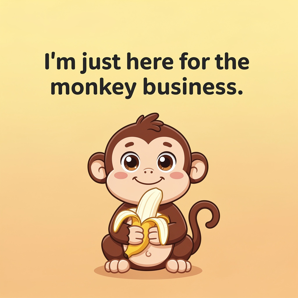 Cute and Romantic Monkey Puns: monkey pun illustration