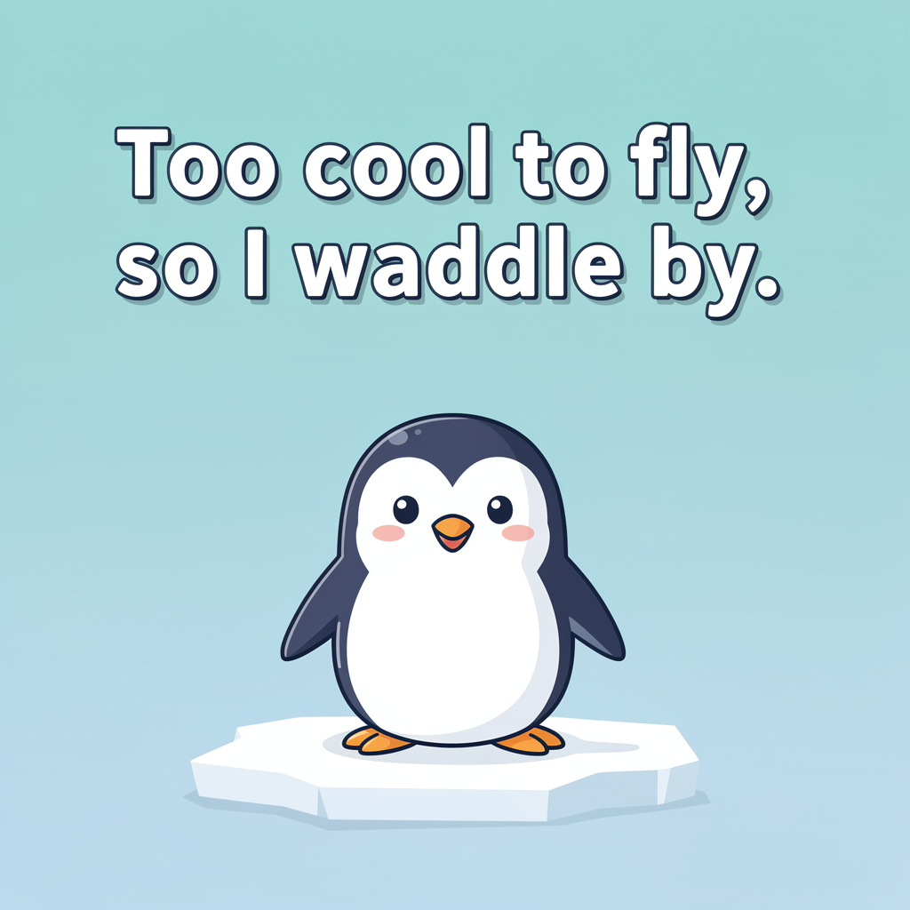 Jolly Penguin Christmas Puns: penguin pun illustration