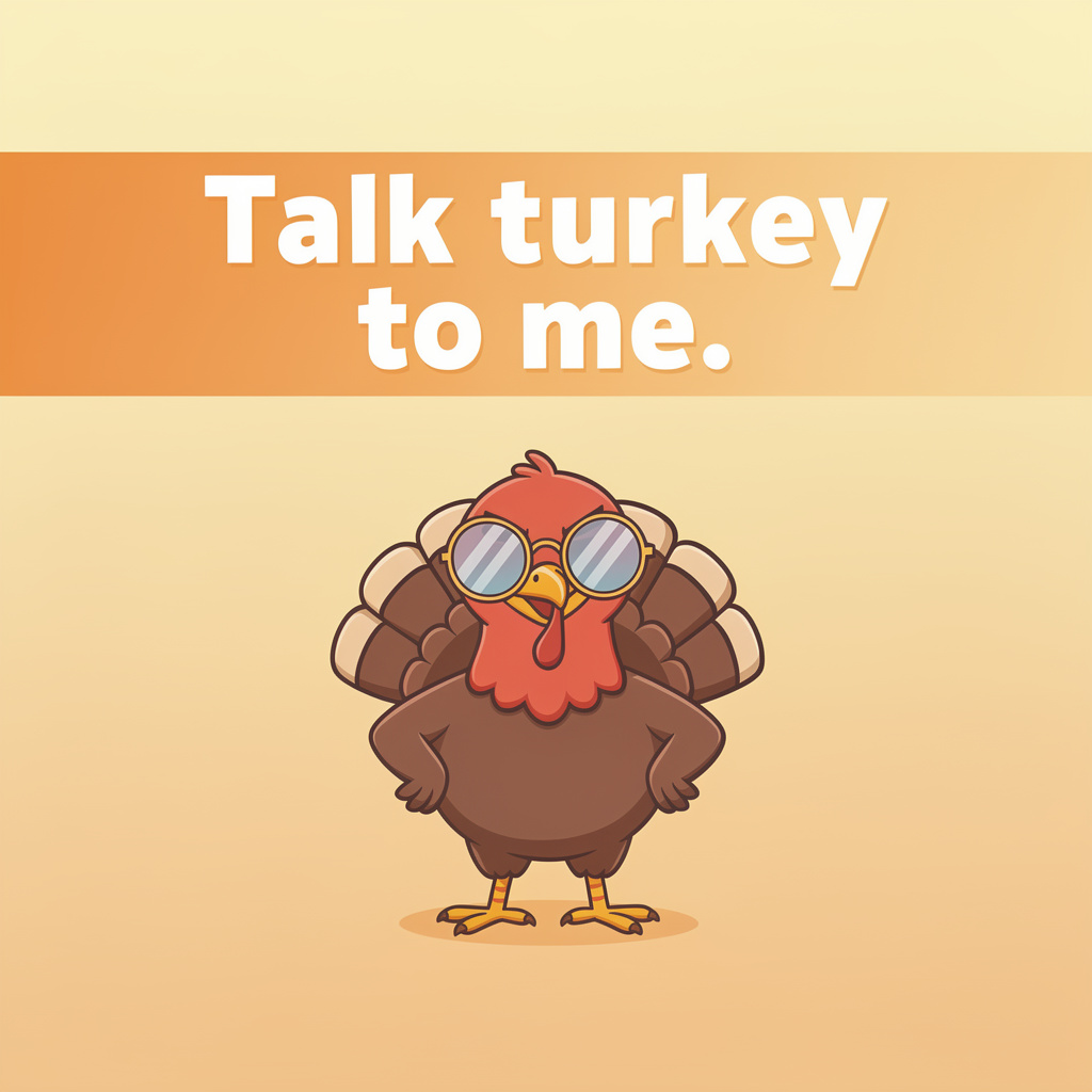 Romantic Turkey Love Puns: turkey pun illustration