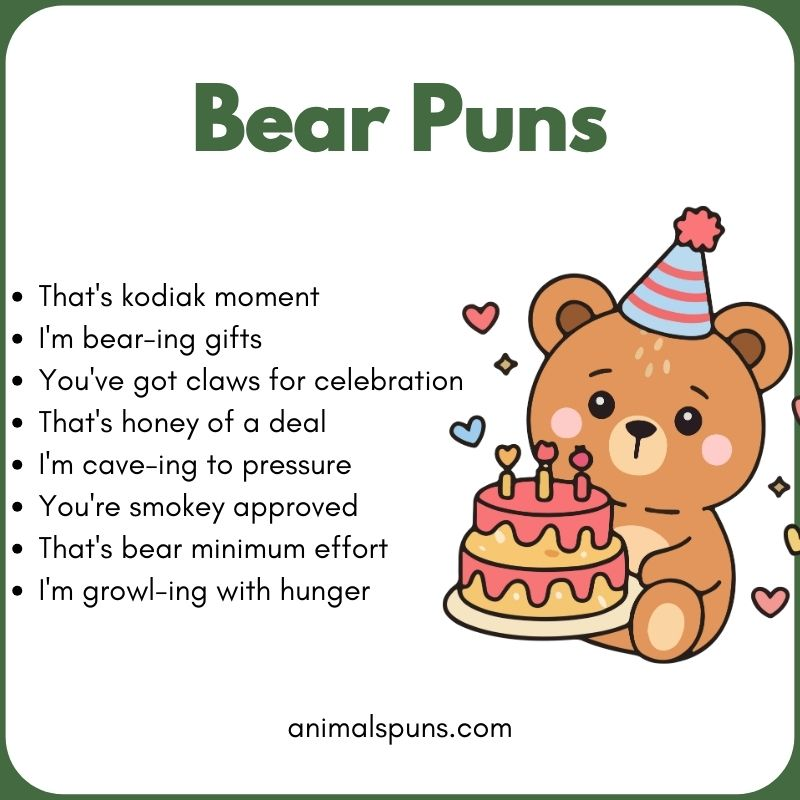 Short Bear One-Liners: bear pun illustration