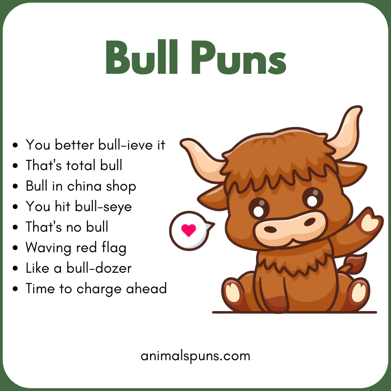 Short One-Line Bull Puns: bull pun illustration