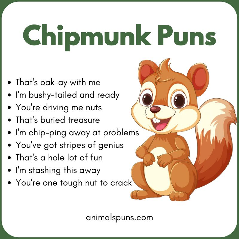 Short One-Liner Chipmunk Puns: chipmunk pun illustration