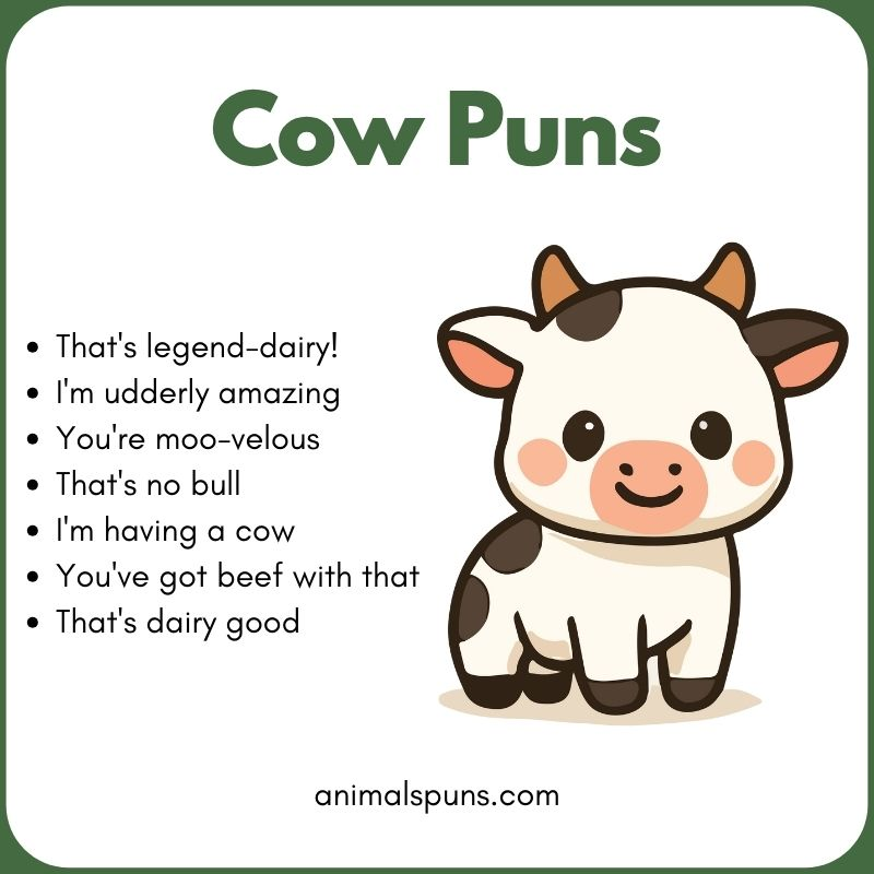 Short One-Line Cow Puns: cow pun illustration