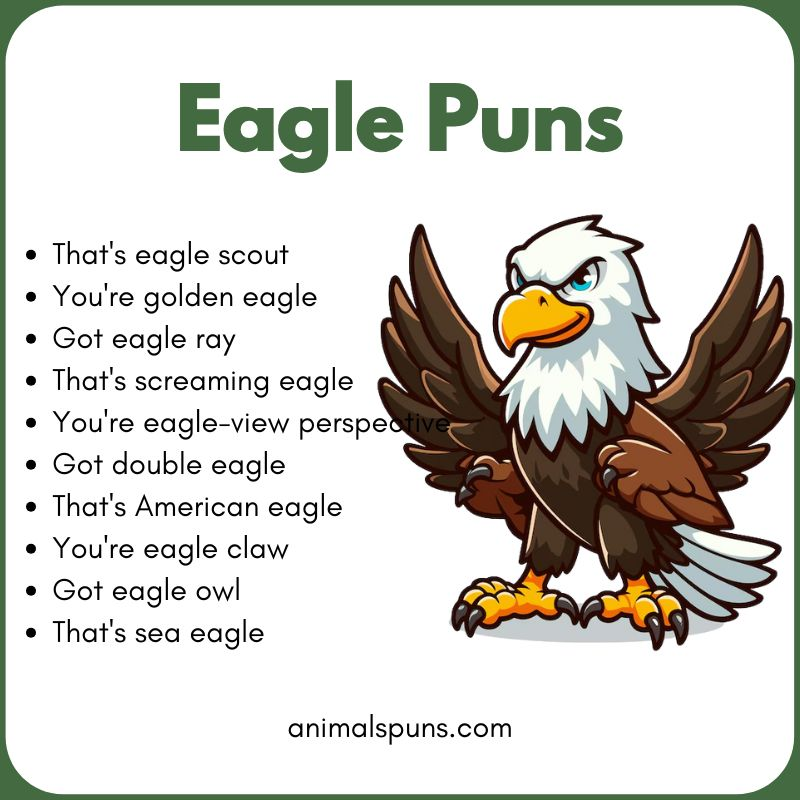 Eagle Puns for Instagram Captions: eagle pun illustration
