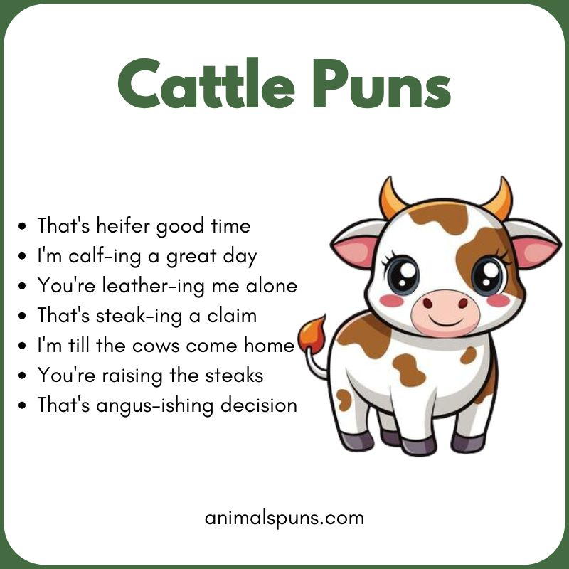 Best Cattle Puns of All Time 🐄: cattle pun illustration