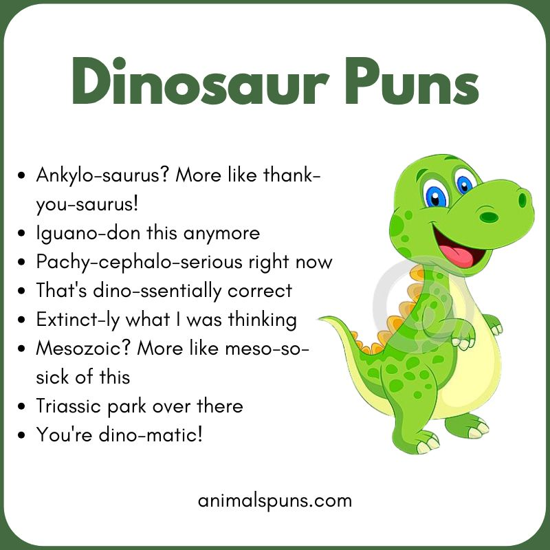 Short One-Liner Dinosaur Puns: dinosaur pun illustration