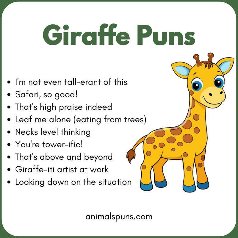 Short One-Liner Giraffe Puns: giraffe pun illustration