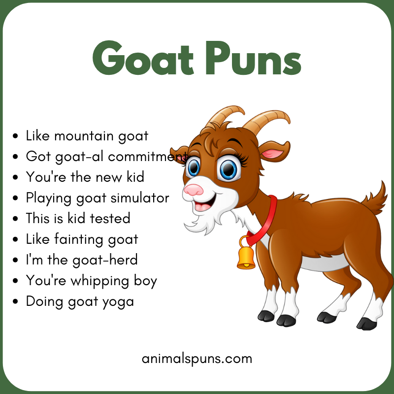 Cute Goat Puns for Kids: goat pun illustration
