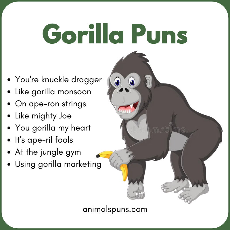 Cute Gorilla Puns for Any Occasion: gorilla pun illustration
