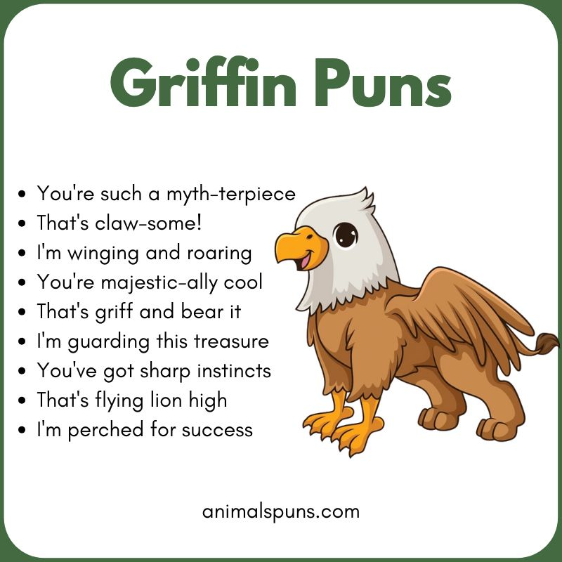 Short One-Line Griffin Puns: griffin pun illustration