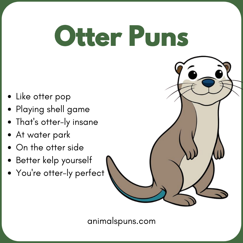 Cute Otter Puns for Kids: otter pun illustration