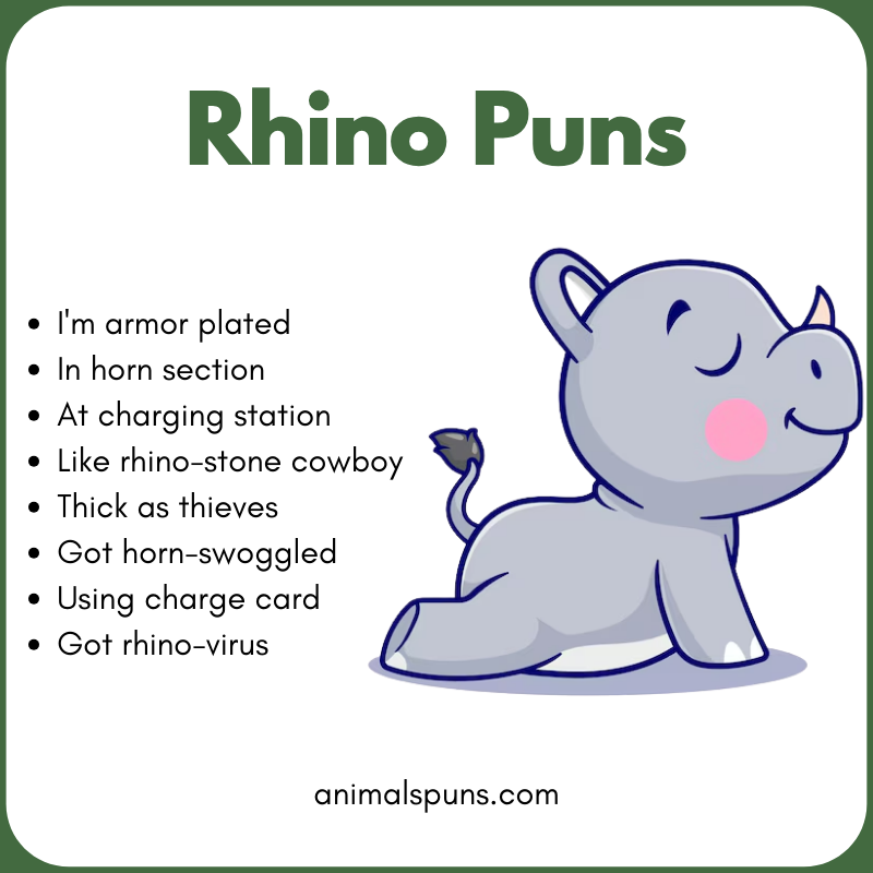 Best Rhino Puns of All Time 🦏: rhino pun illustration