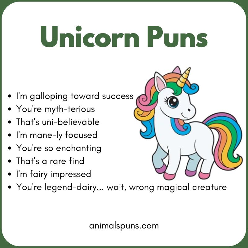 Best Unicorn Puns of All Time 🦄: unicorn pun illustration