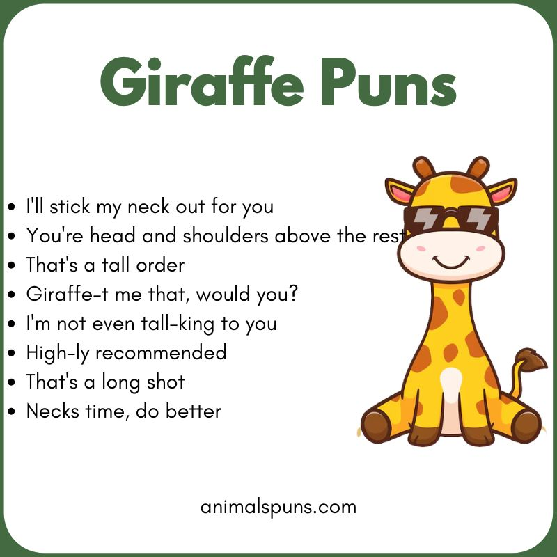 Cute Giraffe Puns for Kids: giraffe pun illustration