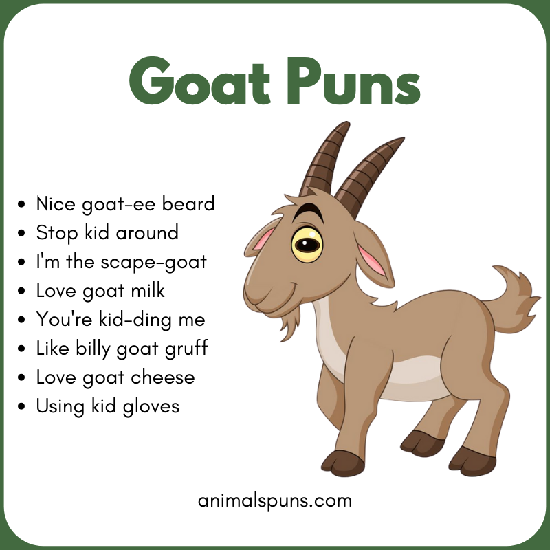 Short One-Line Goat Puns: goat pun illustration