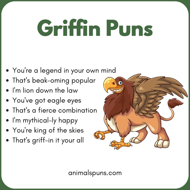 Cute Griffin Puns for Kids 🧒: griffin pun illustration
