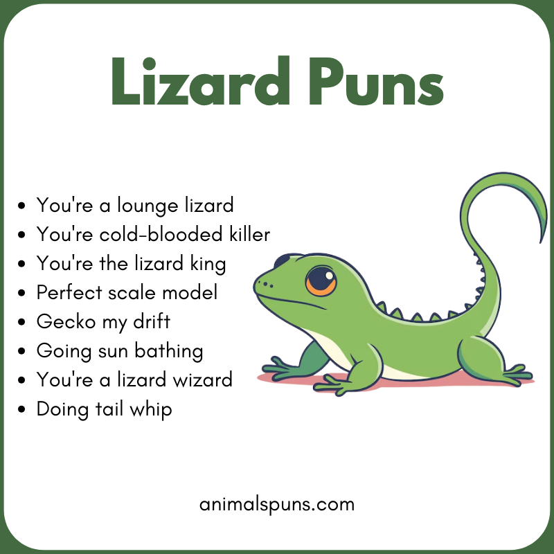 Cute Lizard Puns: lizard pun illustration