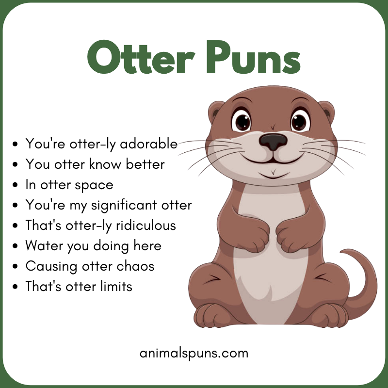 Short One-Liner Otter Puns: otter pun illustration