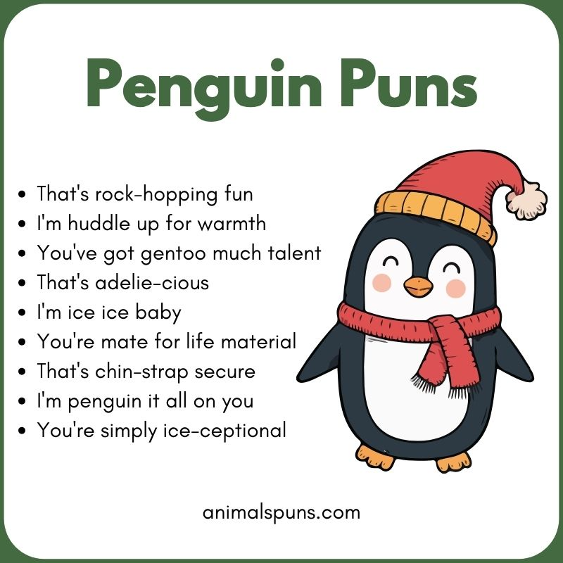 Quick Penguin One Liners: penguin pun illustration