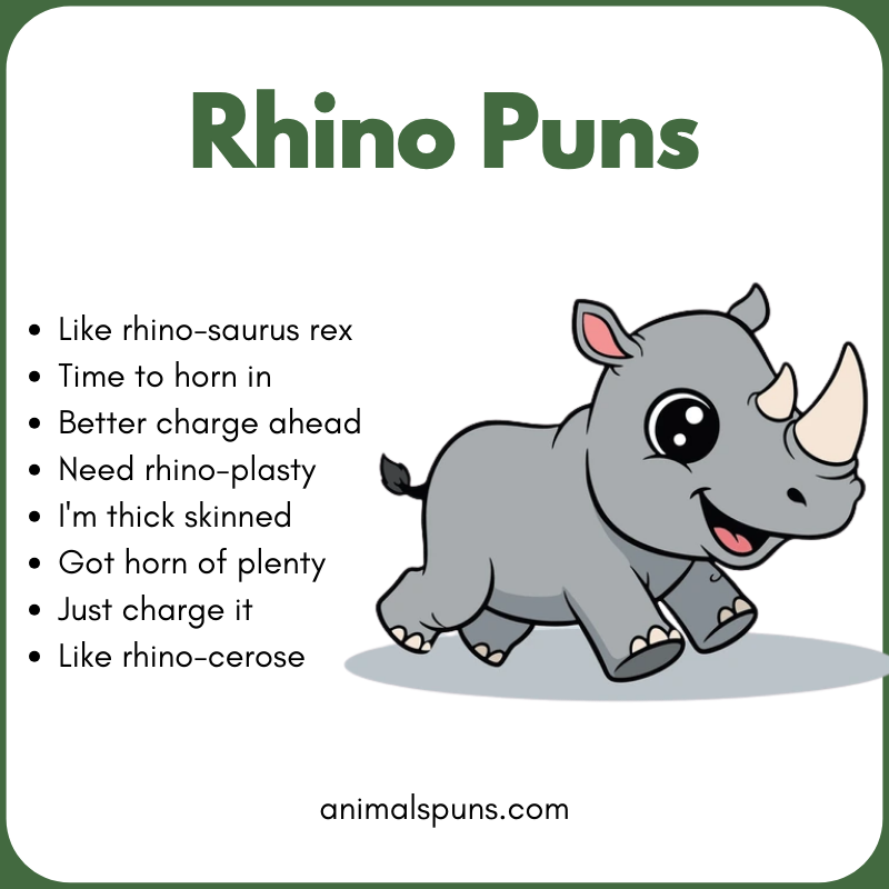 Short Rhino One-Liners: rhino pun illustration