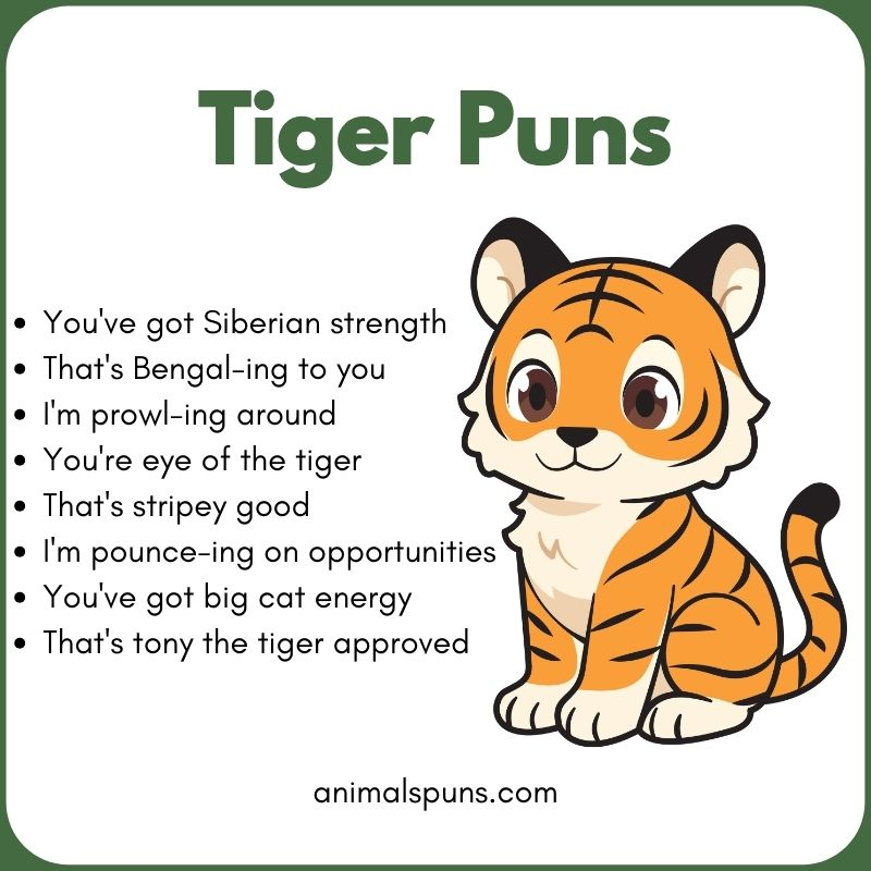 Best Tiger Puns / Jokes of All Time: tiger pun illustration
