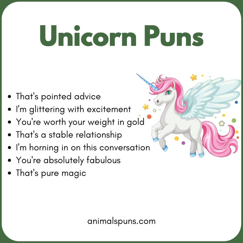Unicorn Puns for Instagram Captions: unicorn pun illustration