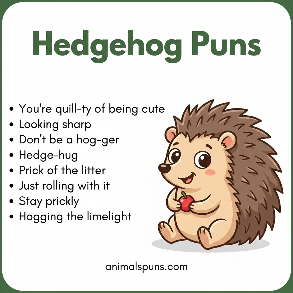 Best Hedgehog Puns of All Time: hedgehog pun illustration
