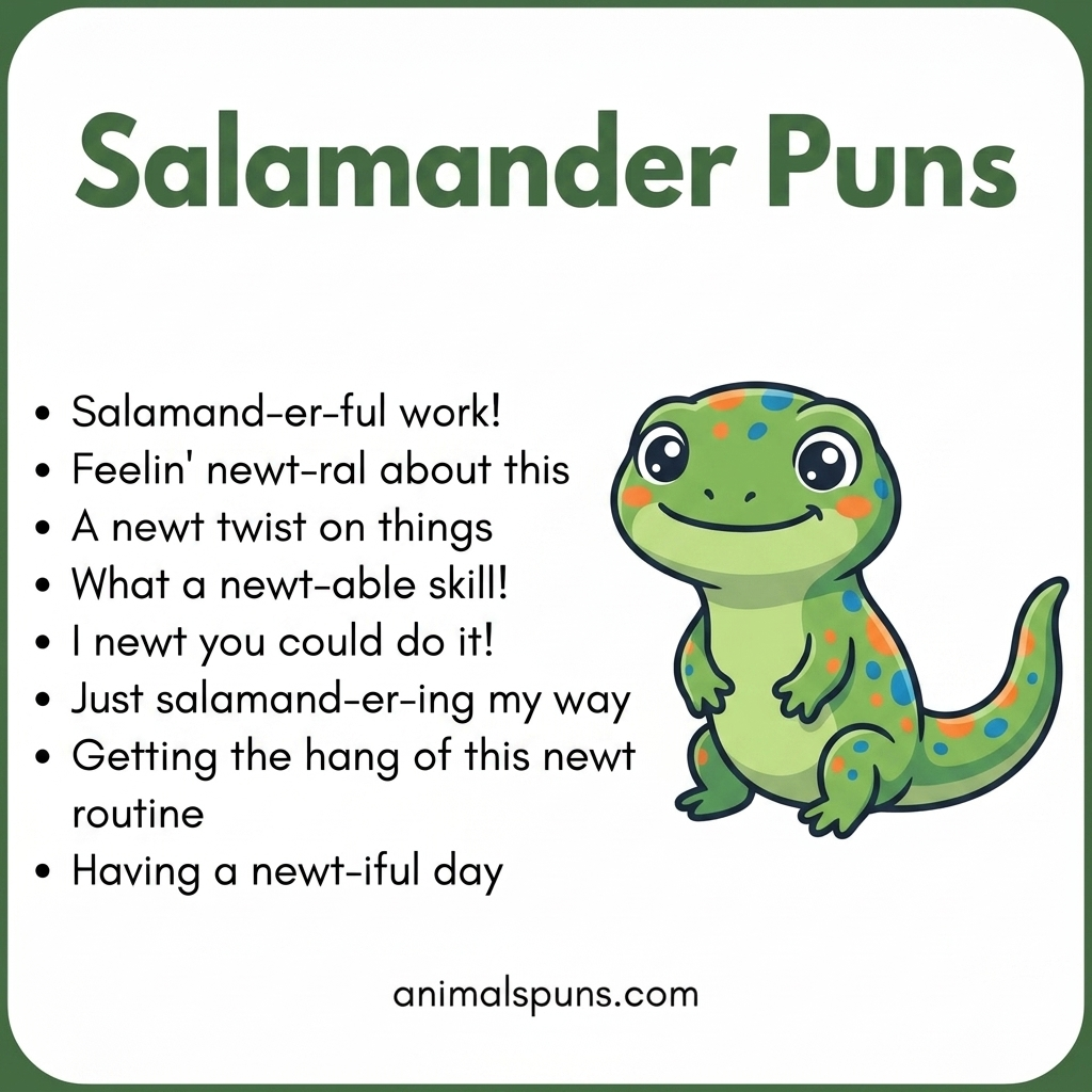 Salamander Puns About Fire and Mythology: salamander pun illustration