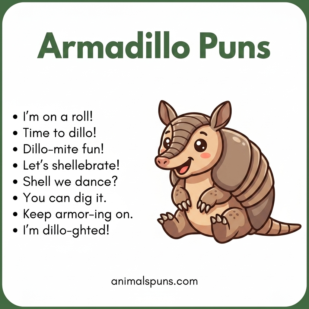 Armadillo One-Liners for Quick Laughs: armadillo pun illustration