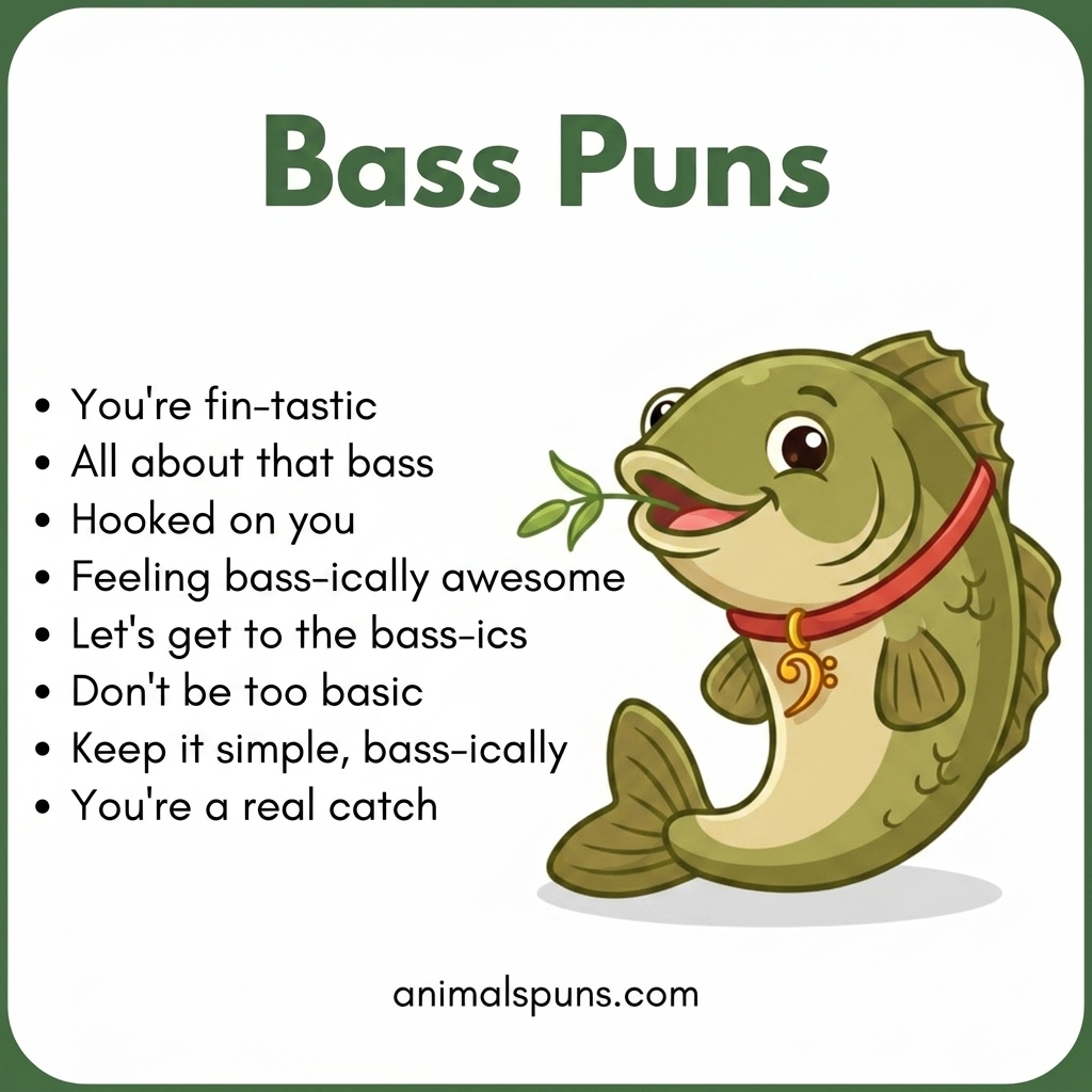 Best Bass Puns and Jokes of All Time: bass pun illustration