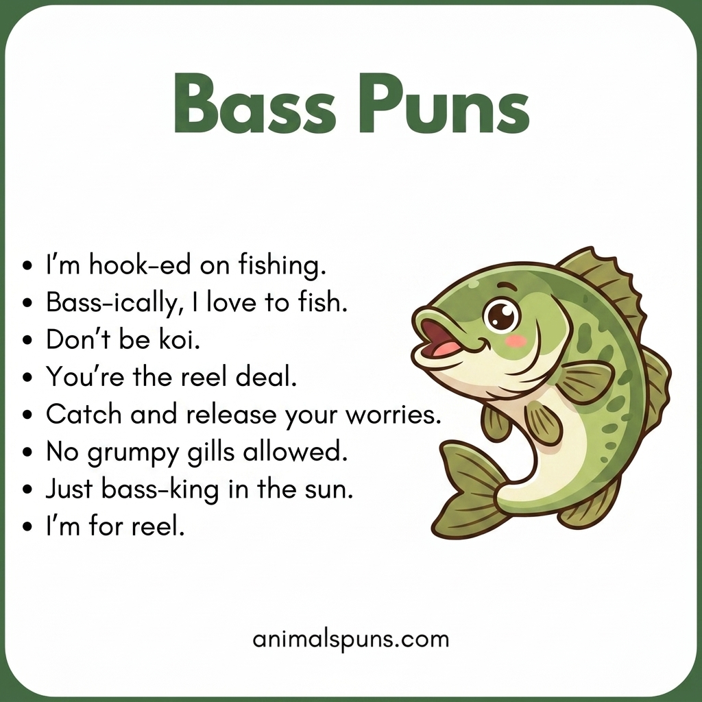 Bass Guitar Puns: bass pun illustration