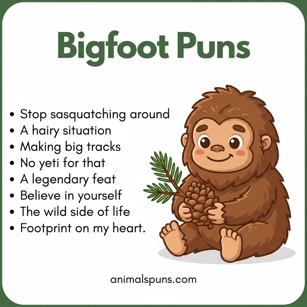 Best Bigfoot Puns and Jokes of All Time: bigfoot pun illustration