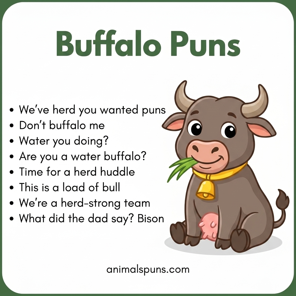 Best Buffalo Puns and Jokes of All Time: buffalo pun illustration