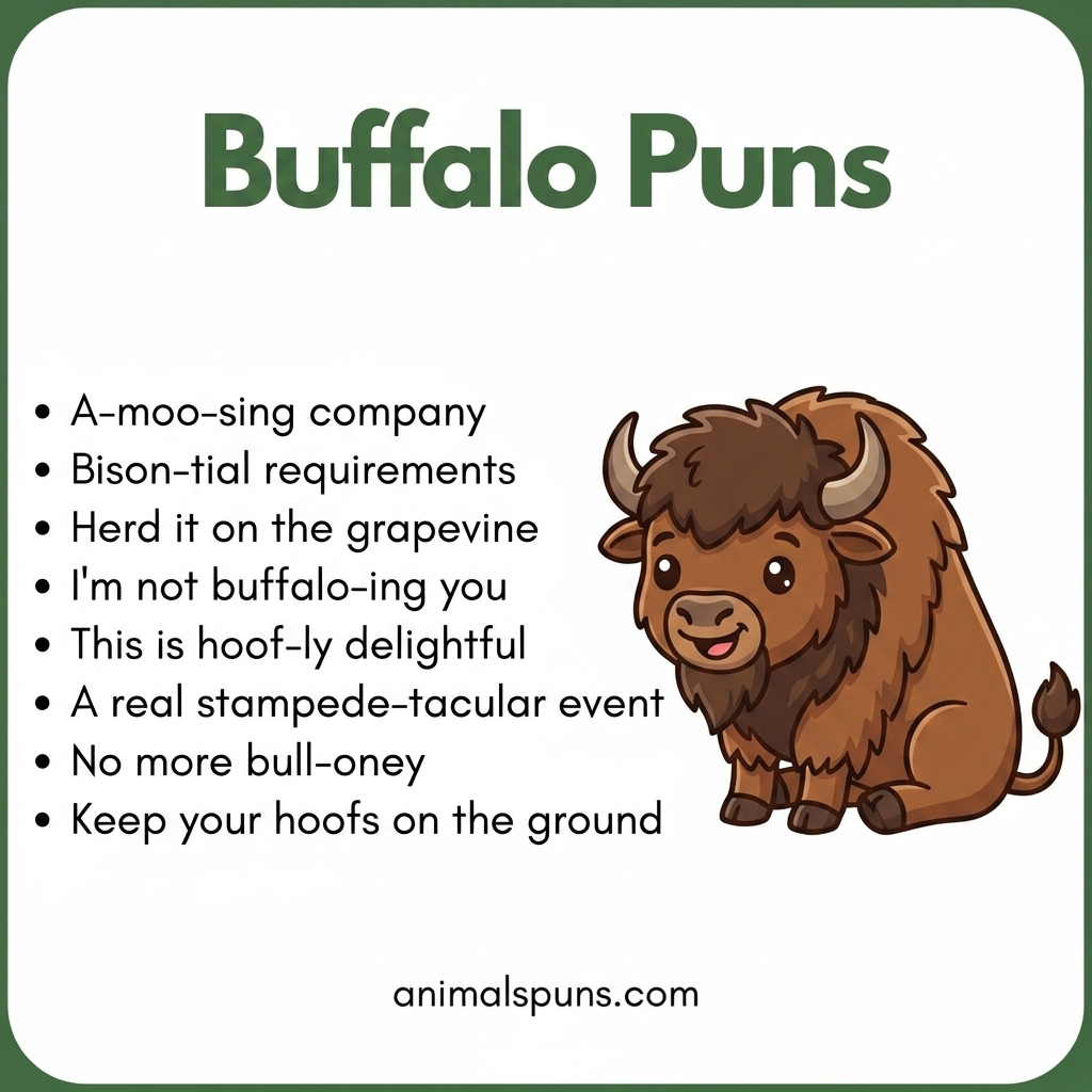 Buffalo Puns for Nature Lovers: buffalo pun illustration