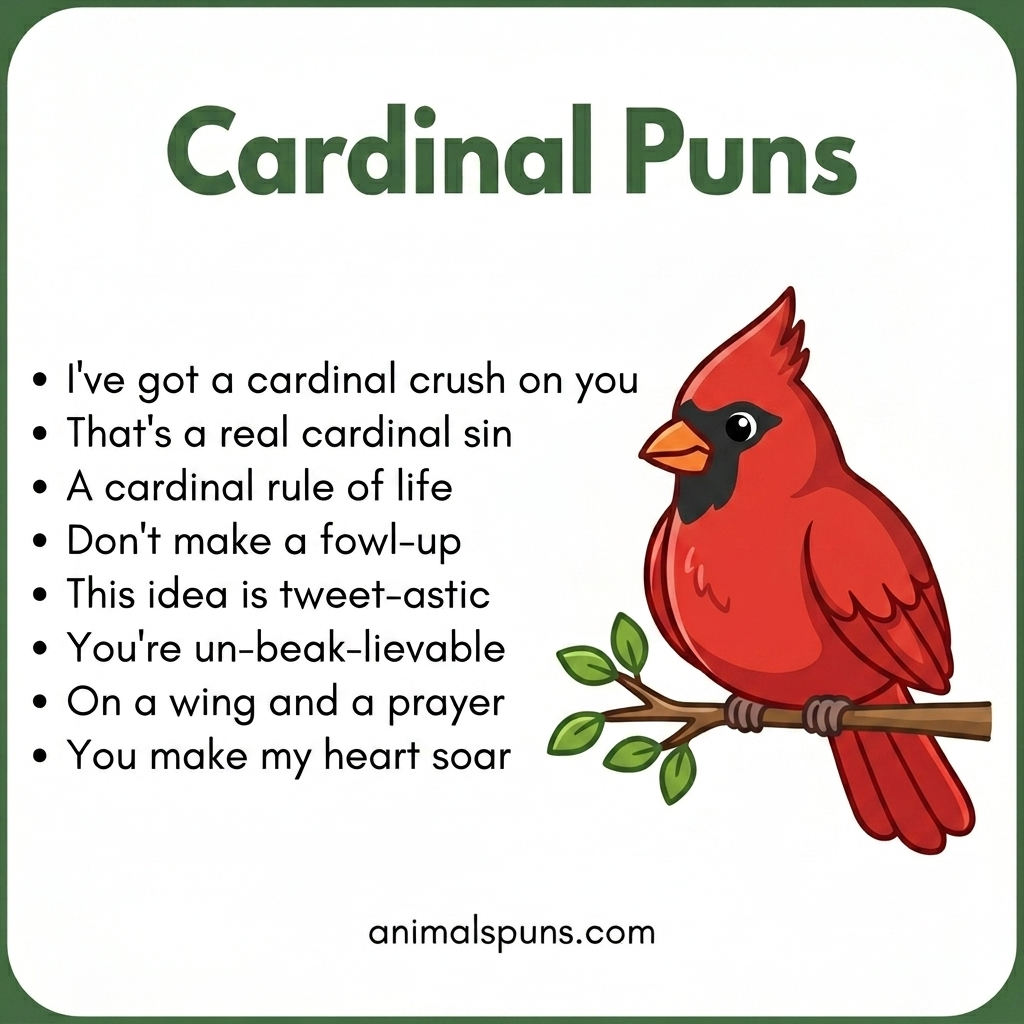 Best Cardinal Puns of All Time: cardinal pun illustration