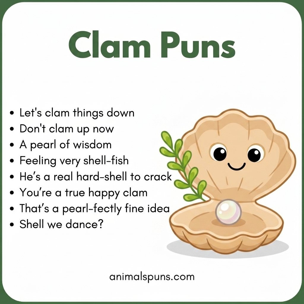 Best Clam Puns and Jokes of All Time: clam pun illustration
